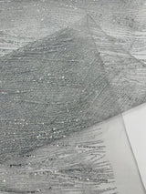 Fashion Glitter Design On A Mesh Lace Polyester Fabric - Glitter Mesh Lace, 54" Width, 36" Length (1 Yard)