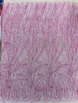 Fashion Glitter Design On A Mesh Lace Polyester Fabric - Glitter Mesh Lace, 54" Width, 36" Length (1 Yard)