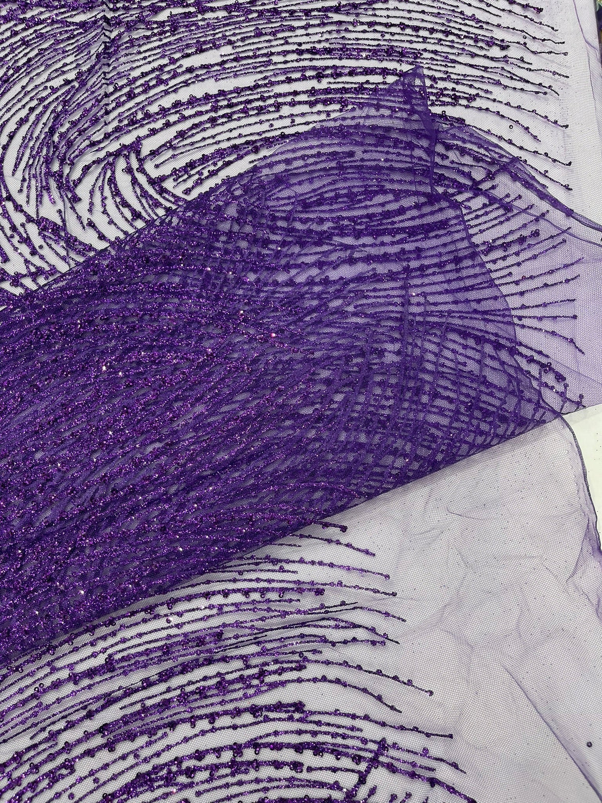 Fashion Glitter Design On A Mesh Lace Polyester Fabric - Glitter Mesh Lace, 54" Width, 36" Length (1 Yard)