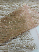 Fashion Glitter Design On A Mesh Lace Polyester Fabric - Glitter Mesh Lace, 54" Width, 36" Length (1 Yard)