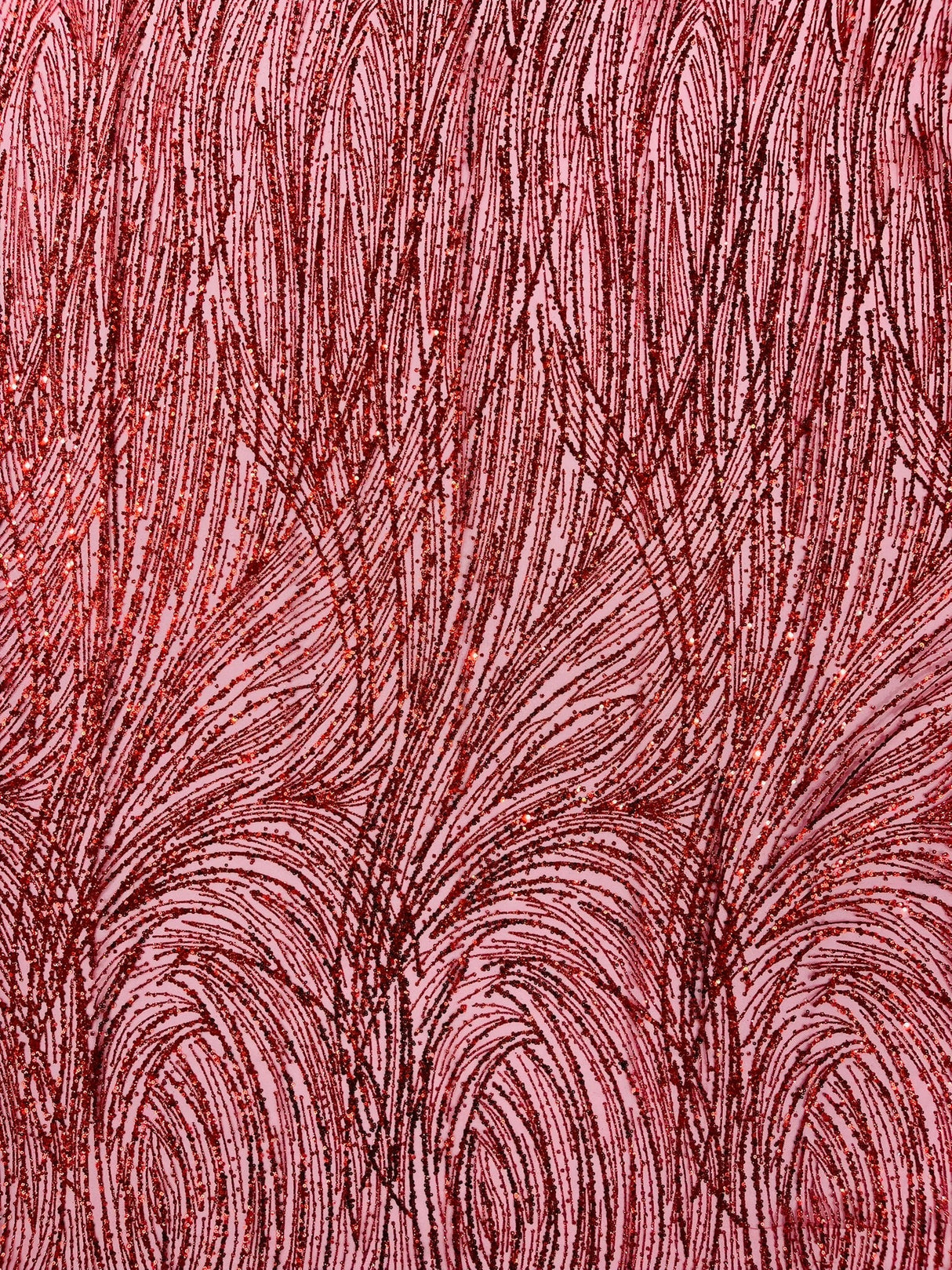Fashion Glitter Design On A Mesh Lace Polyester Fabric - Glitter Mesh Lace, 54" Width, 36" Length (1 Yard)