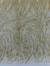 Fashion Glitter Design On A Mesh Lace Polyester Fabric - Glitter Mesh Lace, 54" Width, 36" Length (1 Yard)