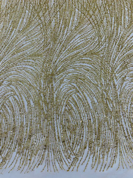 Fashion Glitter Design On A Mesh Lace Polyester Fabric - Glitter Mesh Lace, 54" Width, 36" Length (1 Yard)