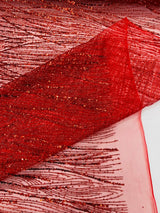 Fashion Glitter Design On A Mesh Lace Polyester Fabric - Glitter Mesh Lace, 54" Width, 36" Length (1 Yard)