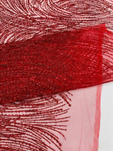 Fashion Glitter Design On A Mesh Lace Polyester Fabric - Glitter Mesh Lace, 54" Width, 36" Length (1 Yard)