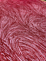 Fashion Glitter Design On A Mesh Lace Polyester Fabric - Glitter Mesh Lace, 54" Width, 36" Length (1 Yard)