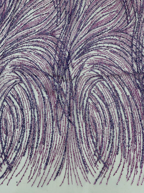 Fashion Glitter Design On A Mesh Lace Polyester Fabric - Glitter Mesh Lace, 54" Width, 36" Length (1 Yard)