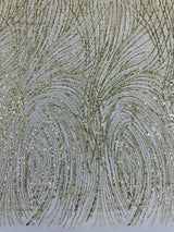 Fashion Glitter Design On A Mesh Lace Polyester Fabric - Glitter Mesh Lace, 54" Width, 36" Length (1 Yard)