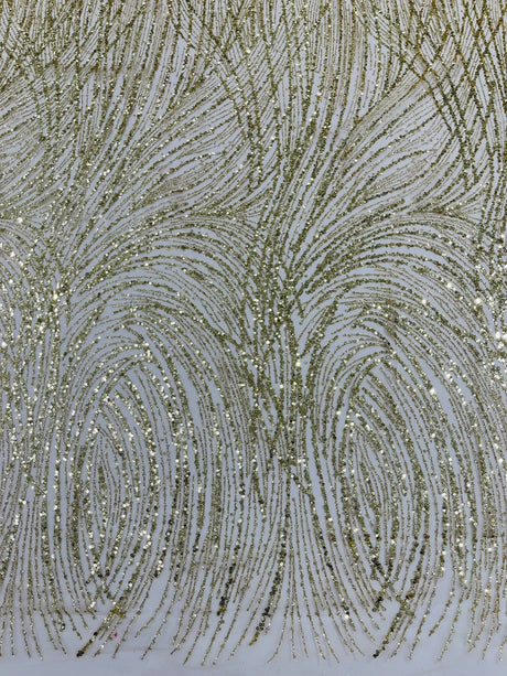 Fashion Glitter Design On A Mesh Lace Polyester Fabric - Glitter Mesh Lace, 54" Width, 36" Length (1 Yard)
