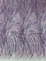 Fashion Glitter Design On A Mesh Lace Polyester Fabric - Glitter Mesh Lace, 54" Width, 36" Length (1 Yard)