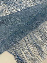 Fashion Glitter Design On A Mesh Lace Polyester Fabric - Glitter Mesh Lace, 54" Width, 36" Length (1 Yard)