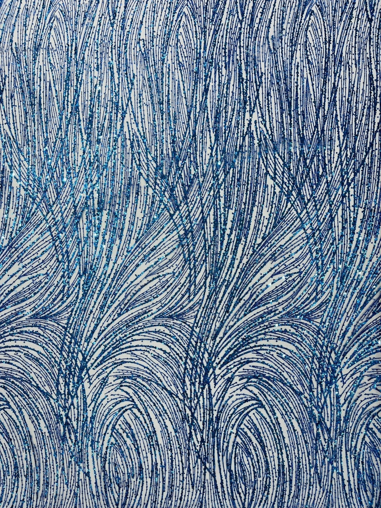 Fashion Glitter Design On A Mesh Lace Polyester Fabric - Glitter Mesh Lace, 54" Width, 36" Length (1 Yard)