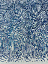 Fashion Glitter Design On A Mesh Lace Polyester Fabric - Glitter Mesh Lace, 54" Width, 36" Length (1 Yard)
