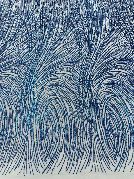 Fashion Glitter Design On A Mesh Lace Polyester Fabric - Glitter Mesh Lace, 54" Width, 36" Length (1 Yard)