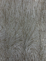 Fashion Glitter Design On A Mesh Lace Polyester Fabric - Glitter Mesh Lace, 54" Width, 36" Length (1 Yard)