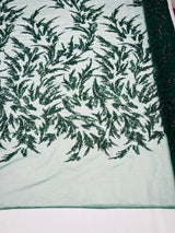 Fashion Beaded Vine Lace Polyester Fabric - Beaded Vine Pattern, 54" Width (1 Yard)