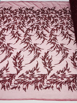 Fashion Beaded Vine Lace Polyester Fabric - Beaded Vine Pattern, 54" Width (1 Yard)
