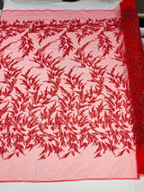 Fashion Beaded Vine Lace Polyester Fabric - Beaded Vine Pattern, 54" Width (1 Yard)