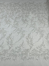 Fashion Beaded Vine Lace Polyester Fabric - Beaded Vine Pattern, 54" Width (1 Yard)