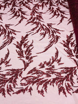 Fashion Beaded Vine Lace Polyester Fabric - Beaded Vine Pattern, 54" Width (1 Yard)