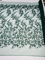 Fashion Beaded Vine Lace Polyester Fabric - Beaded Vine Pattern, 54" Width (1 Yard)