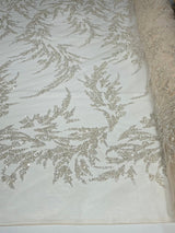 Fashion Beaded Vine Lace Polyester Fabric - Beaded Vine Pattern, 54" Width (1 Yard)