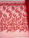 Fashion Beaded Vine Lace Polyester Fabric - Beaded Vine Pattern, 54" Width (1 Yard)