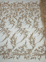 Fashion Beaded Vine Lace Polyester Fabric - Beaded Vine Pattern, 54" Width (1 Yard)