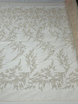 Fashion Beaded Vine Lace Polyester Fabric - Beaded Vine Pattern, 54" Width (1 Yard)