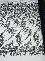 Fashion Beaded Vine Lace Polyester Fabric - Beaded Vine Pattern, 54" Width (1 Yard)