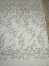 Fashion Beaded Vine Lace Polyester Fabric - Beaded Vine Pattern, 54" Width (1 Yard)