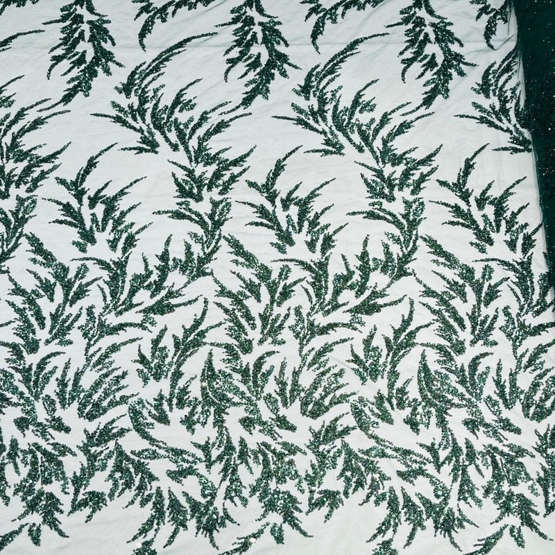 Fashion Beaded Vine Lace Polyester Fabric - Beaded Vine Pattern, 54" Width (1 Yard)