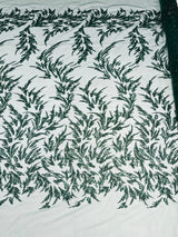 Fashion Beaded Vine Lace Polyester Fabric - Beaded Vine Pattern, 54" Width (1 Yard)