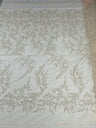Fashion Beaded Vine Lace Polyester Fabric - Beaded Vine Pattern, 54" Width (1 Yard)