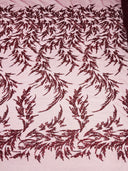 Fashion Beaded Vine Lace Polyester Fabric - Beaded Vine Pattern, 54" Width (1 Yard)