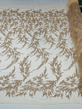 Fashion Beaded Vine Lace Polyester Fabric - Beaded Vine Pattern, 54" Width (1 Yard)