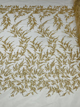 Fashion Beaded Vine Lace Polyester Fabric - Beaded Vine Pattern, 54" Width (1 Yard)