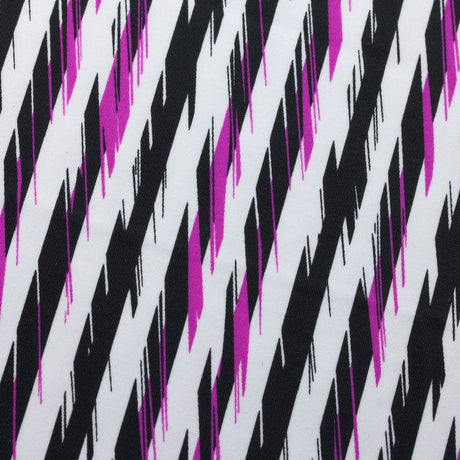 Fast Stripe Nylon Spandex Fabric - Black And White Stripes, 58-60" Width, 4-Way Stretch (1 Yard)