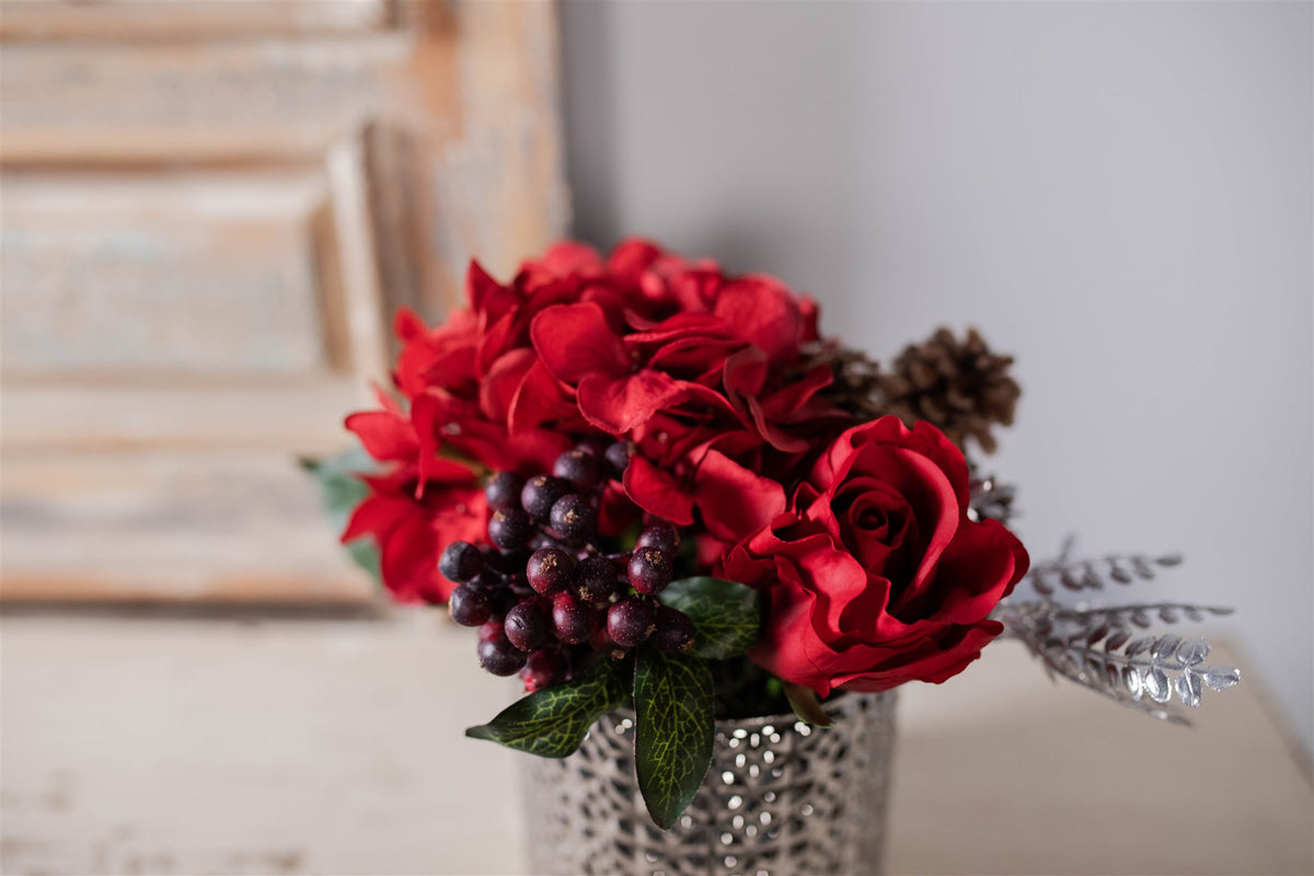Valentine's Day Floral Arrangement with Real Touch Rose - Red