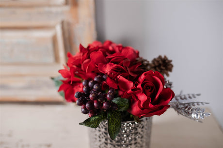 Valentine's Day Floral Arrangement with Real Touch Rose - Red