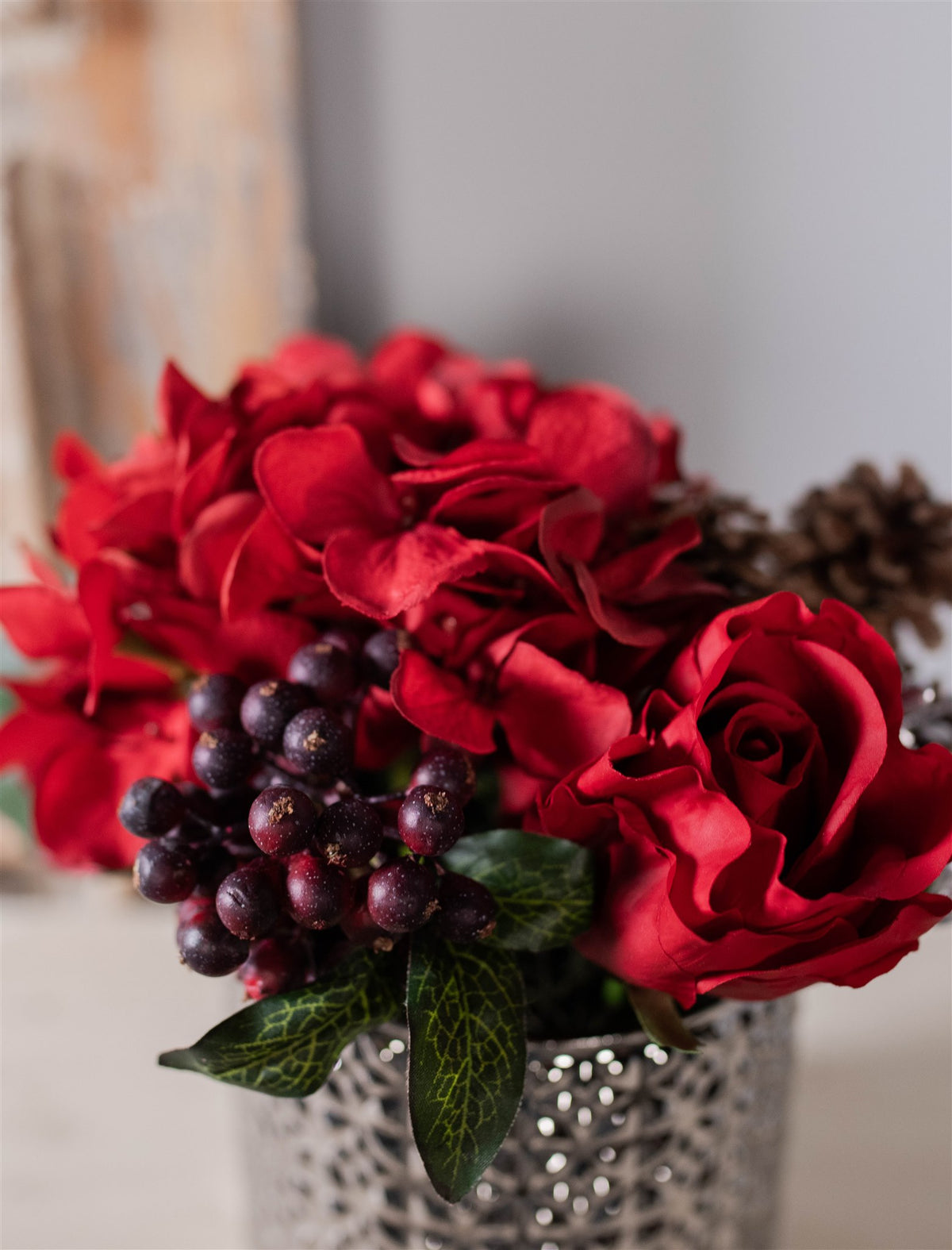Valentine's Day Floral Arrangement with Real Touch Rose - Red