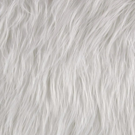 Faux Fur Soft Shaggy Heavy Weight Long Pile Solid Acrylic Fabric - Charcoal, Black, White, Tan, Brown, Neon Lime, 58/60" Width