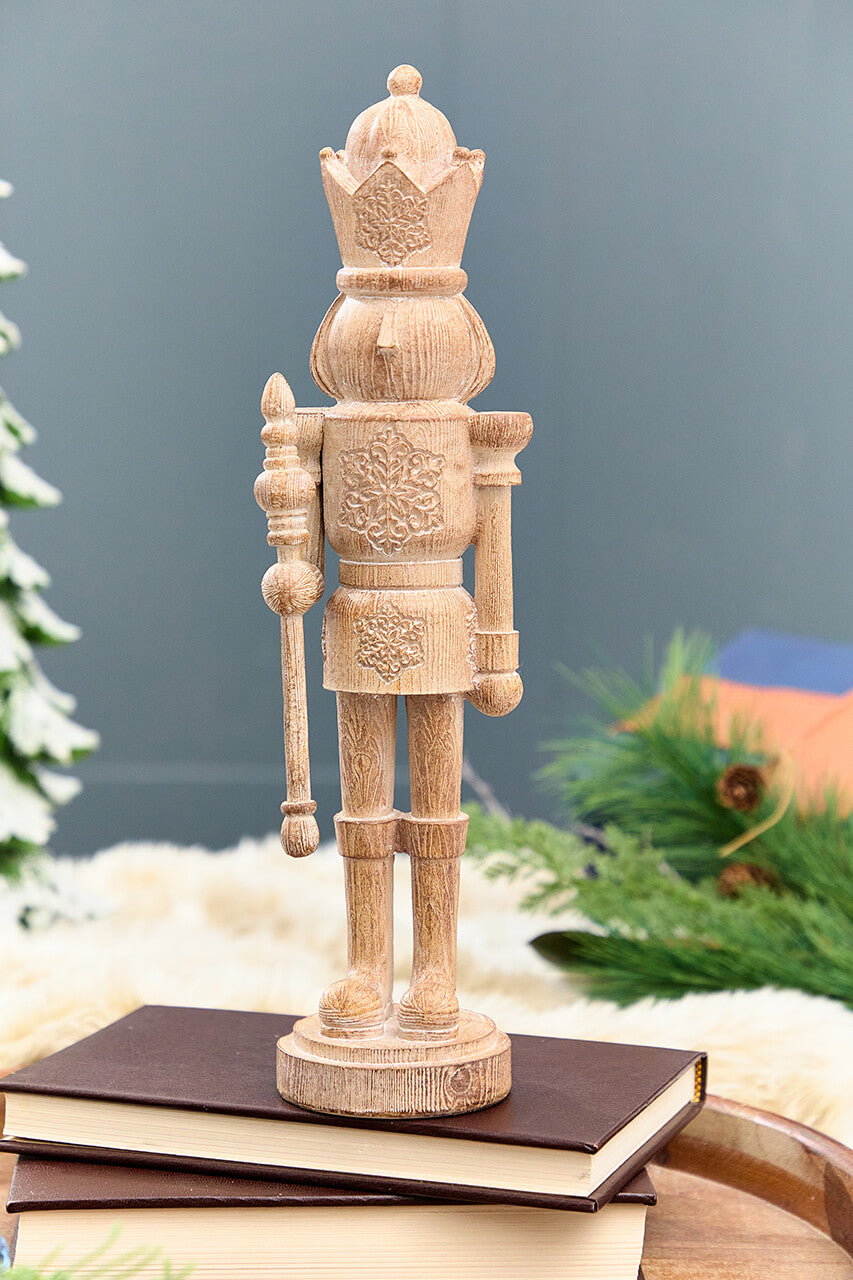 15" Resin Wood Carved Toy Soldier