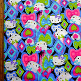 Cotton Knit Remnant - Our Favorite Kitty Diamonds and Stars