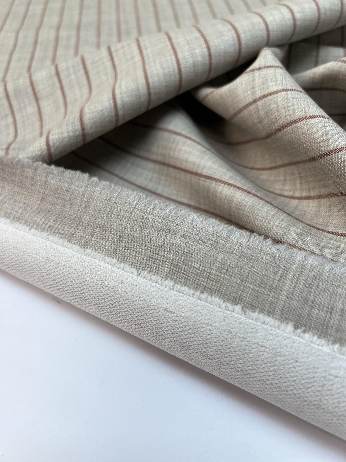 Wool Polyamide Elastane Striped Fabric