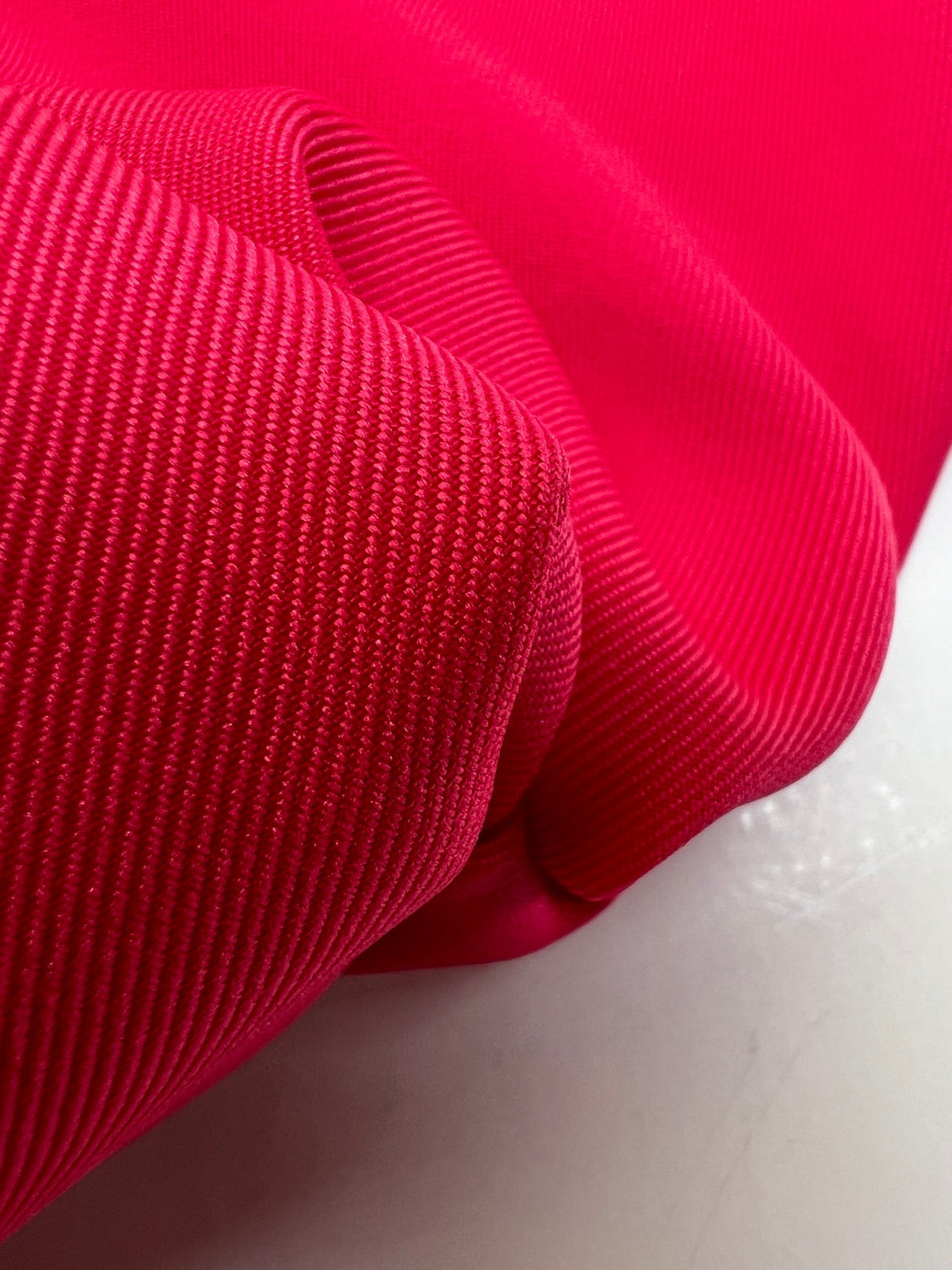 Polyester Twill Fabric Red Pink Stretch