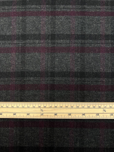 Wool Blend Tweed Multicolour Checked Stripe