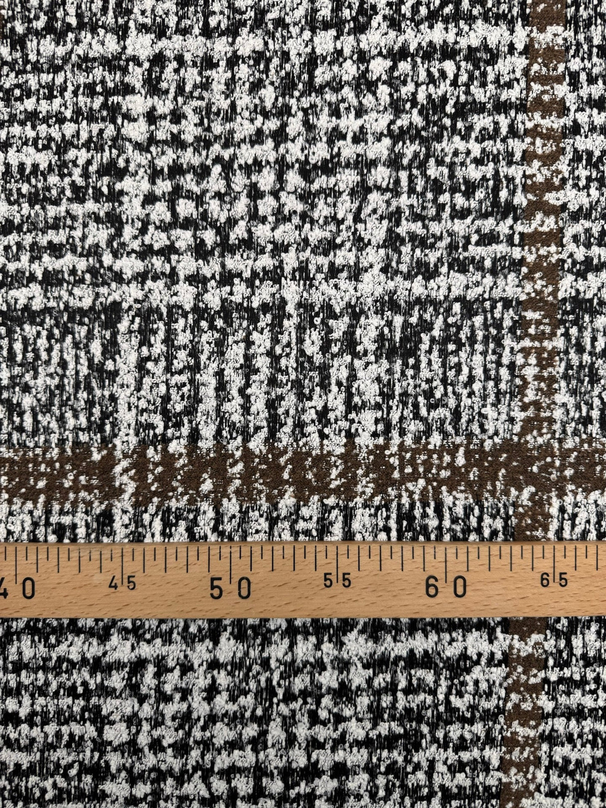 Wool Cotton Tweed Striped Checked Gray