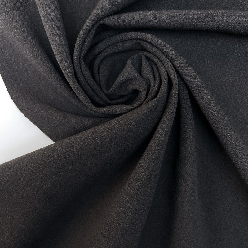Wool Fused Fabric Melange Black