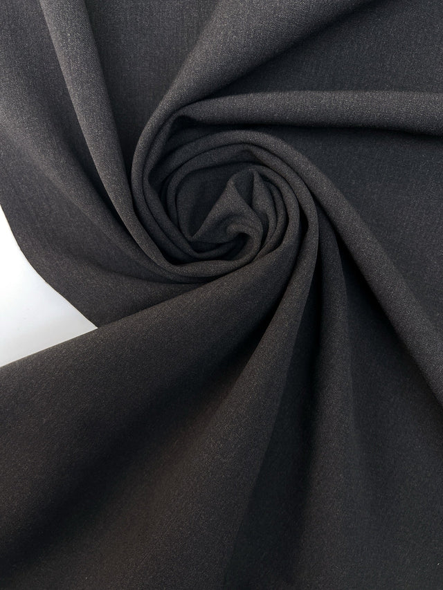 Wool Fused Fabric Melange Black